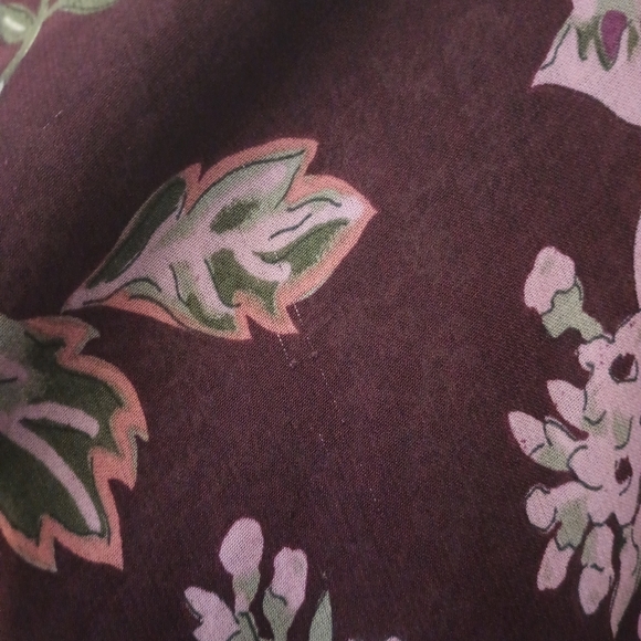 Coldwater Creek Reversible Fairy Maxi Skirt Medium Petite Purple Floral Cottage - Picture 4 of 12